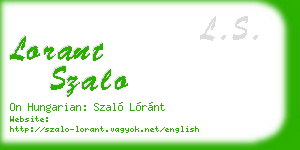 lorant szalo business card